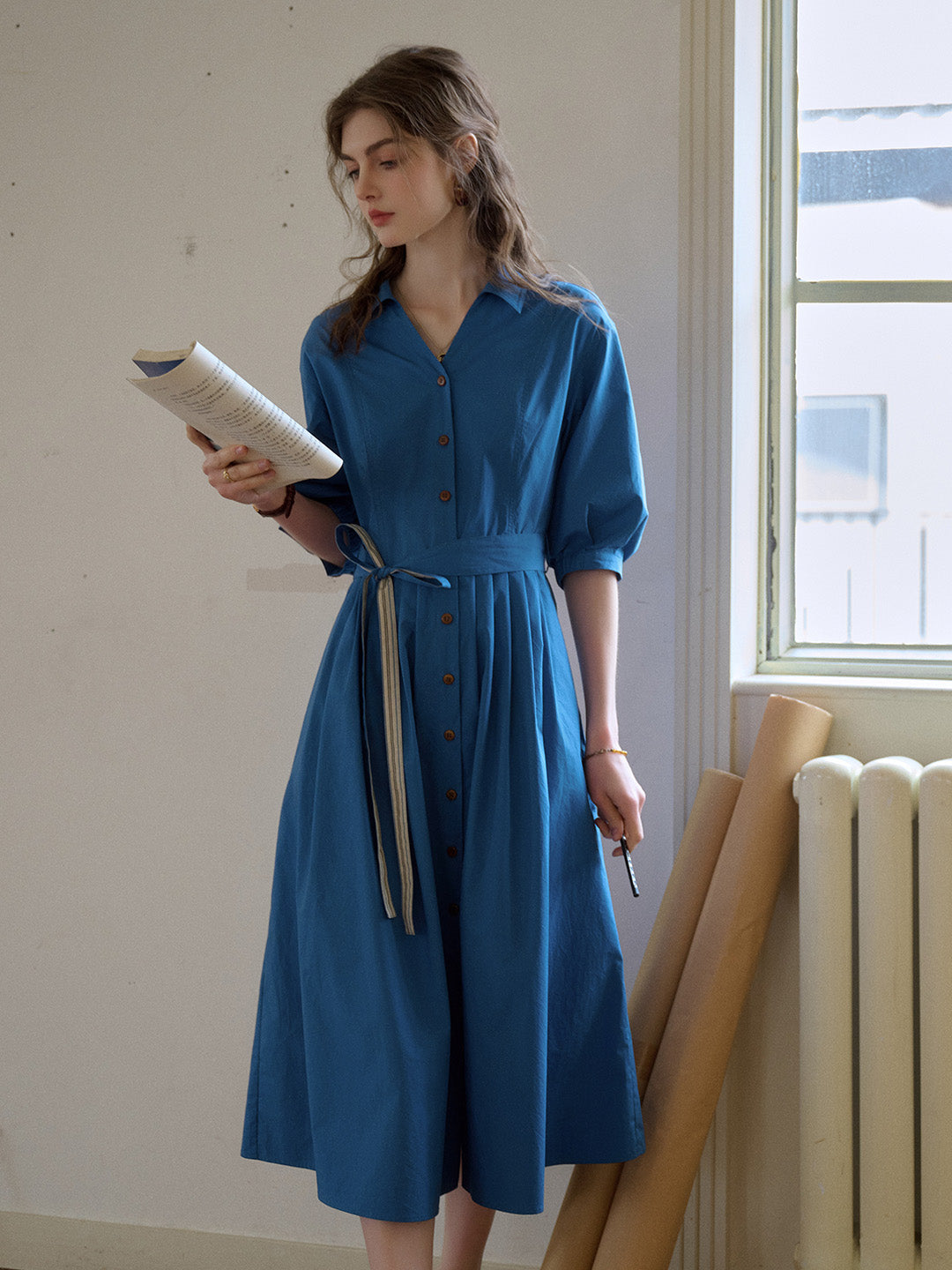 Dolly V-Neck 100% Cotton Dress