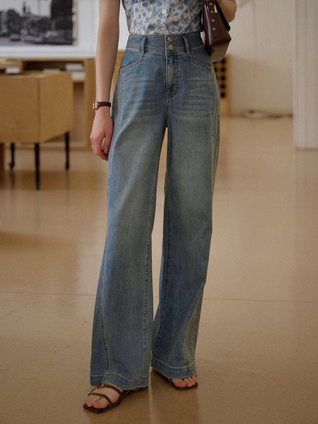 Kailan High-Waisted Cotton Jeans
