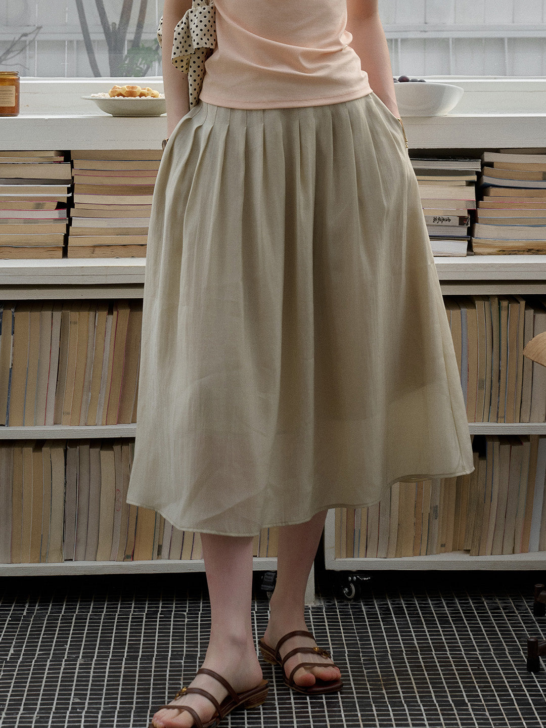 Alexandra Pleated Lyocell Skirt