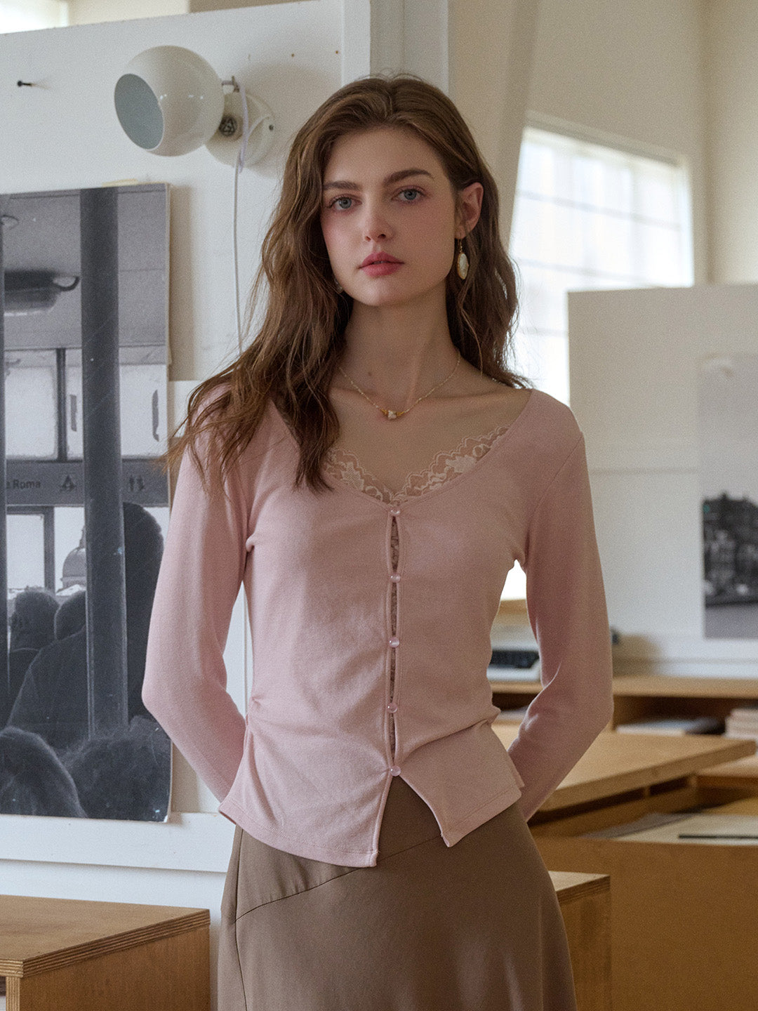 Aubree Round Neck Cotton Knitted Top