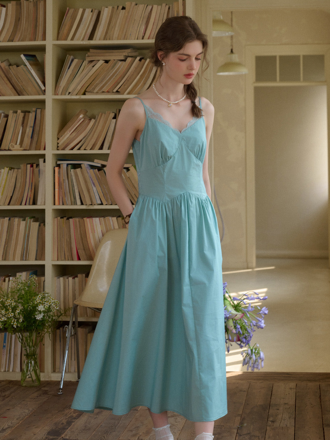 chinese dress ladies Saylor Colorblock Pleated Midi Dress main image 1