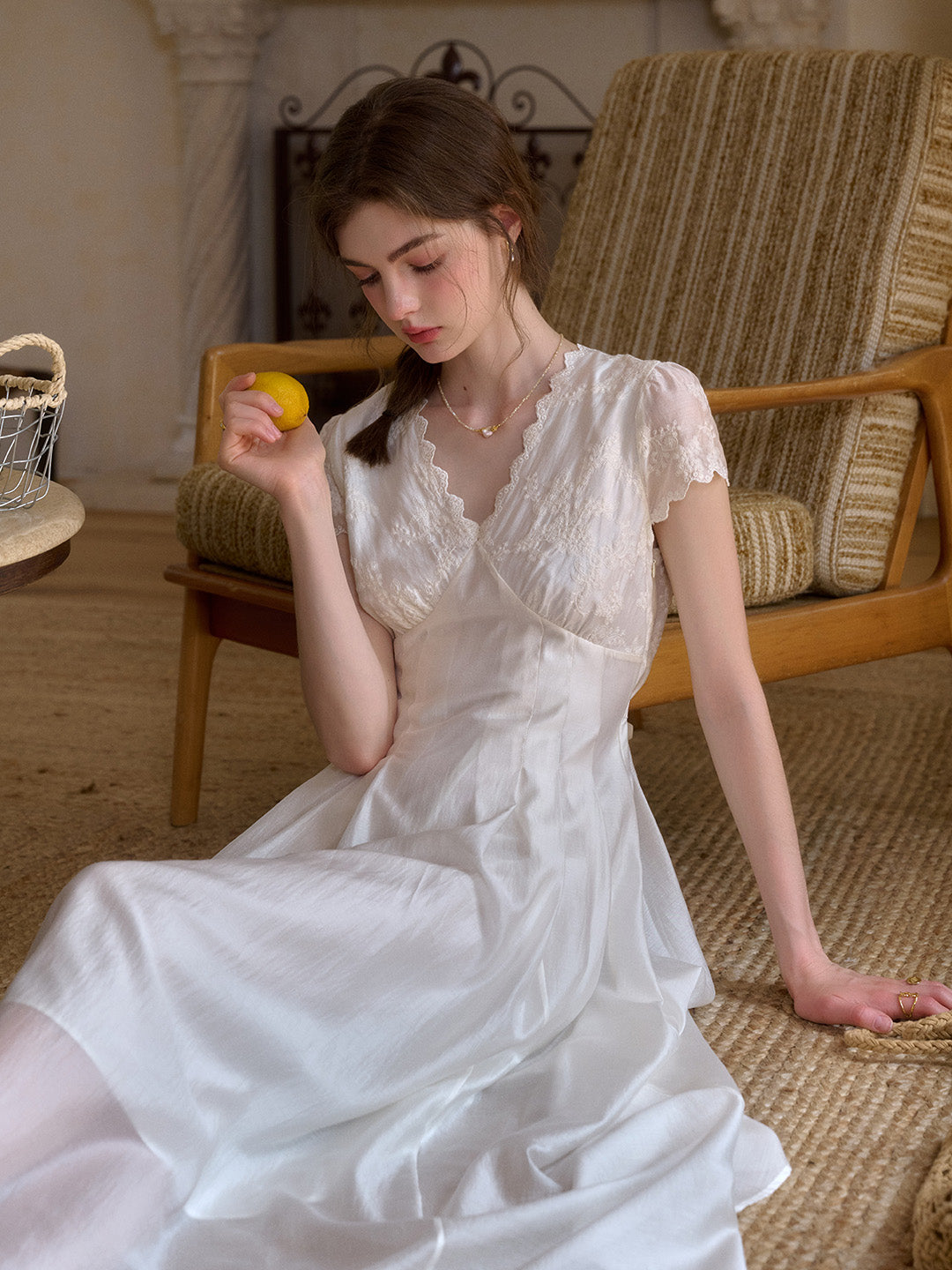 Reagan Wavy V-Neck Jacquard Lyocell Dress Reagan Wavy V-Neck Jacquard Lyocell Dress