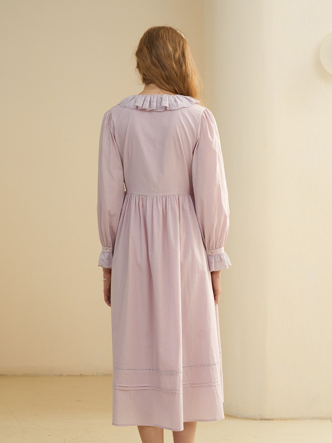 【Final Sale】Annika V-Neck Trimmed Embroidery Cotton Dress