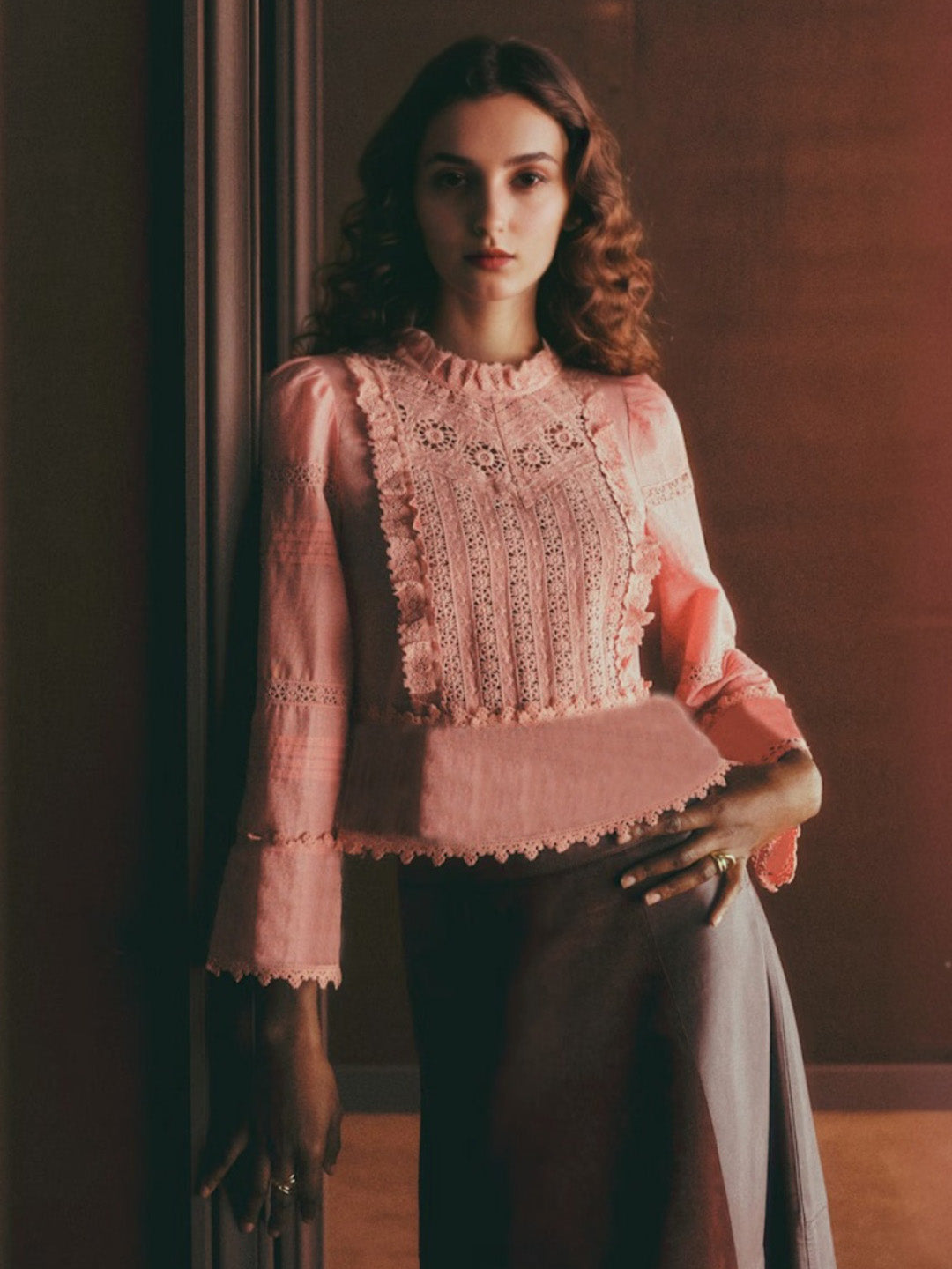 Karla Ruffle Collar Blouse