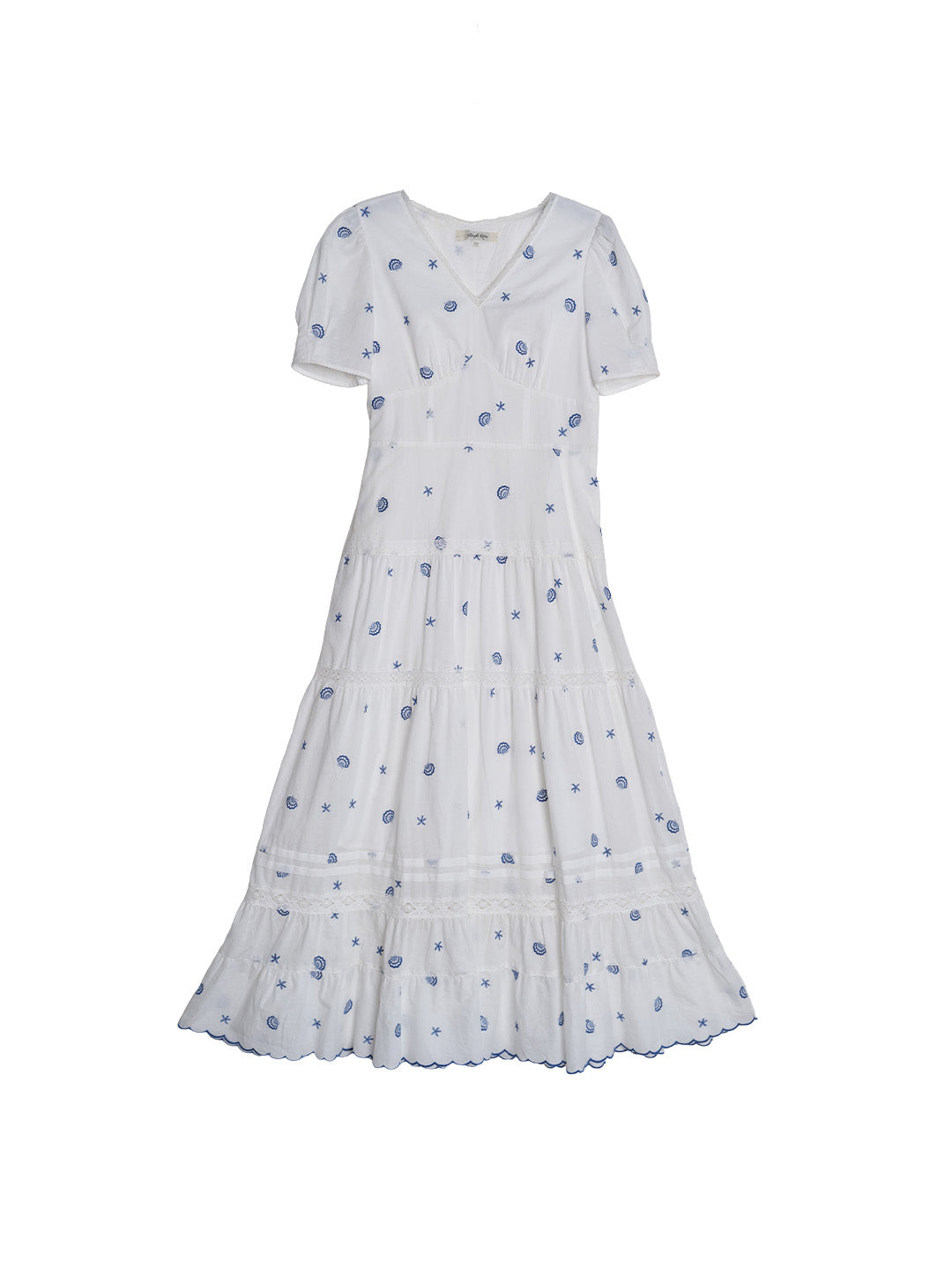 Clare Shell Embroidered Maxi Dress