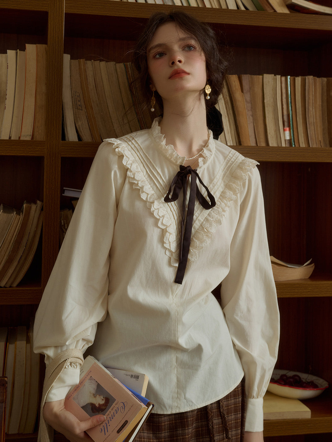 Yuri Lace Insert Blouse