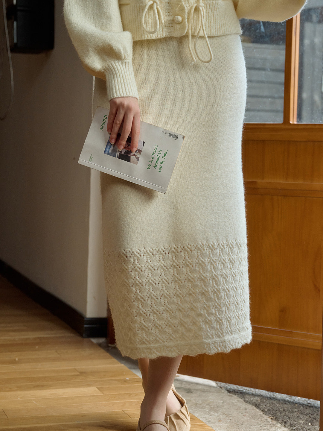 【Final Sale】Charley Cutout Crocheted Hem Skirt