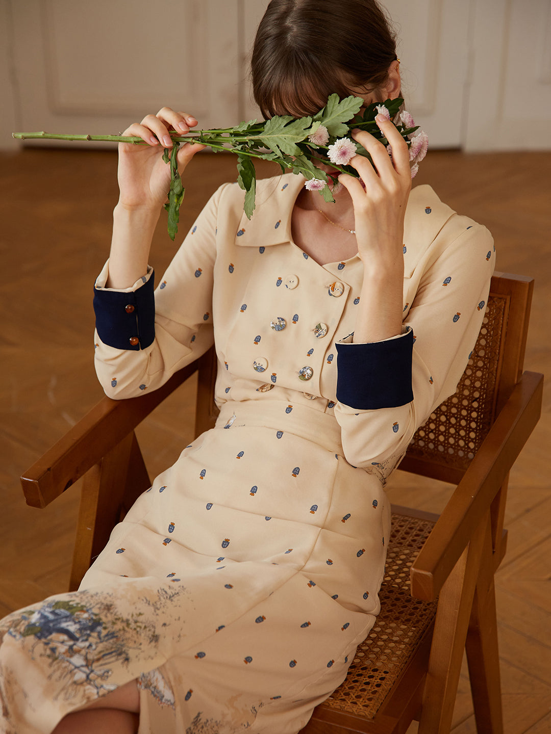 Elizabeth Retro Printed Dress