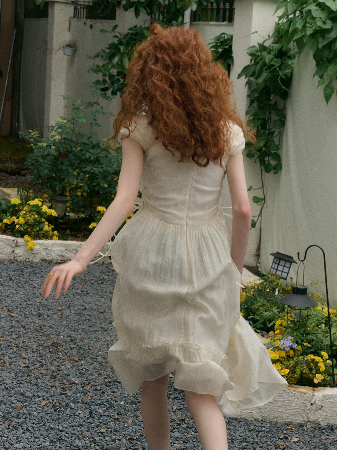 【Final Sale】Grace Square Neck Waist Viscose Dress