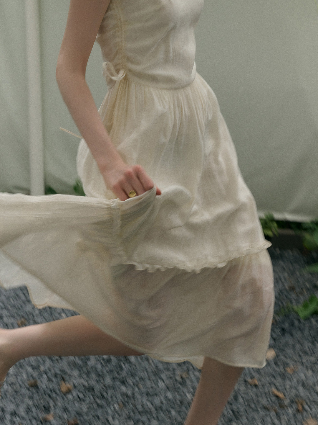 【Final Sale】Grace Square Neck Waist Viscose Dress