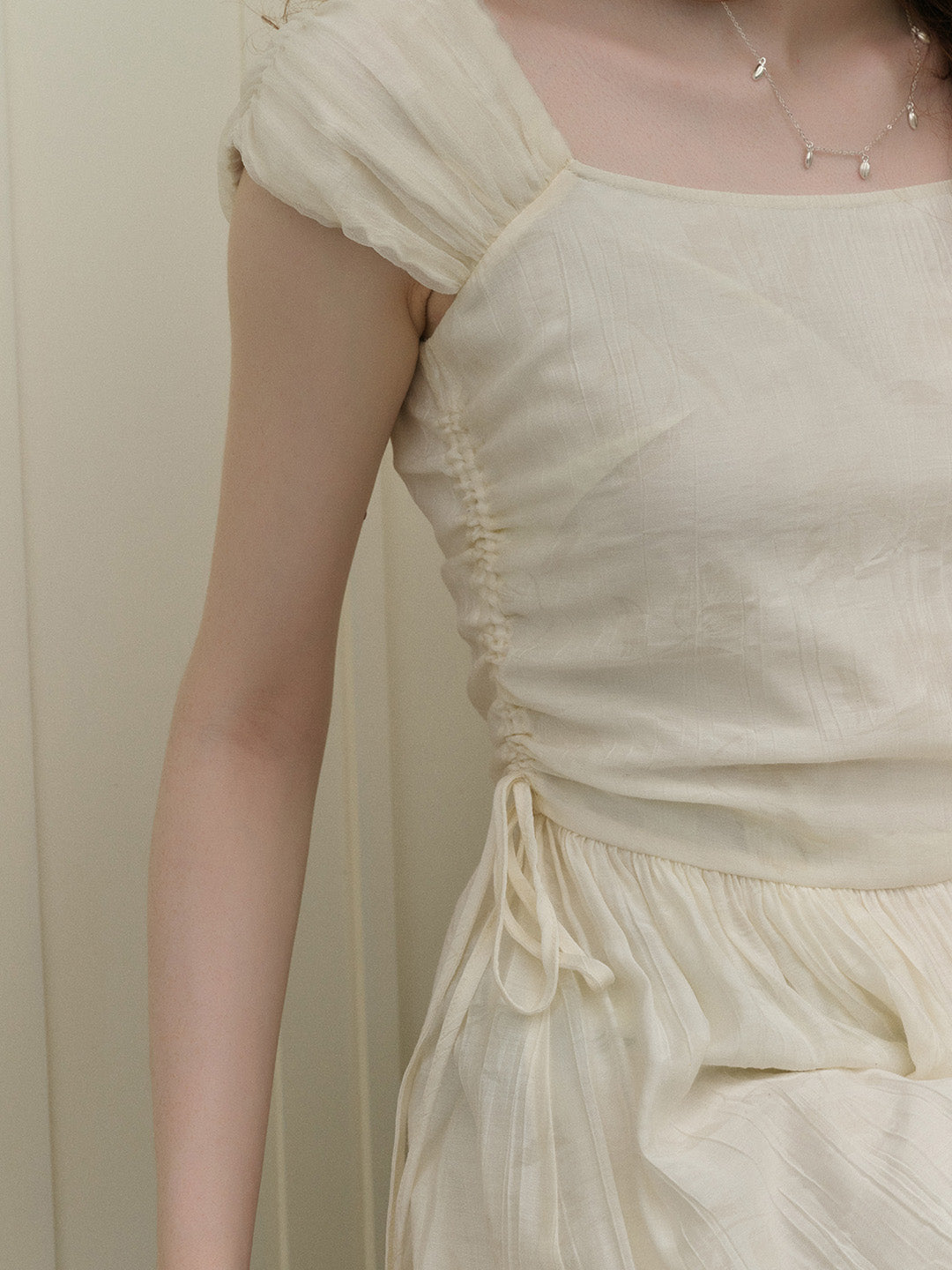 【Final Sale】Grace Square Neck Waist Viscose Dress