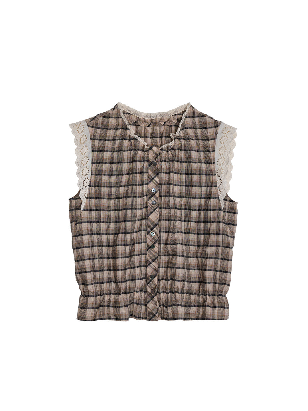 Ainhoa Plaid Sleeveless Blouse