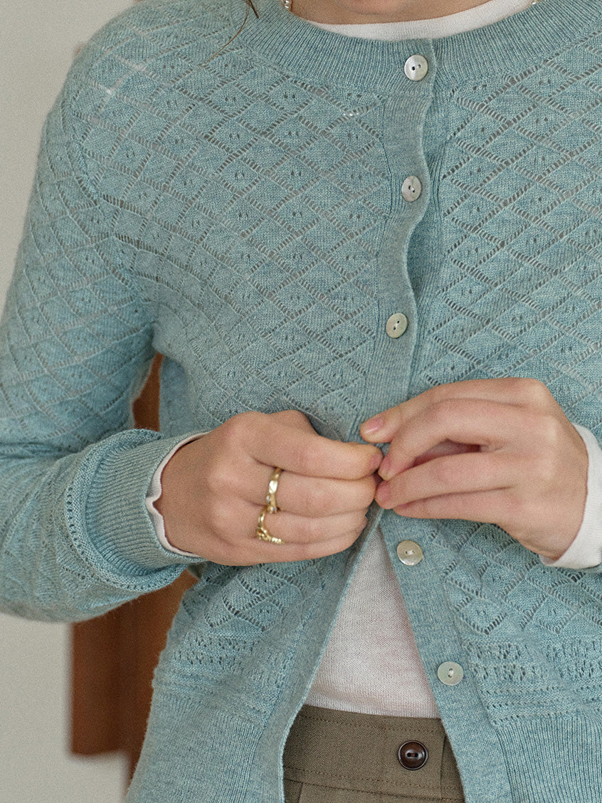 Neriah Round Neck Fitted Button-Up Cardigan