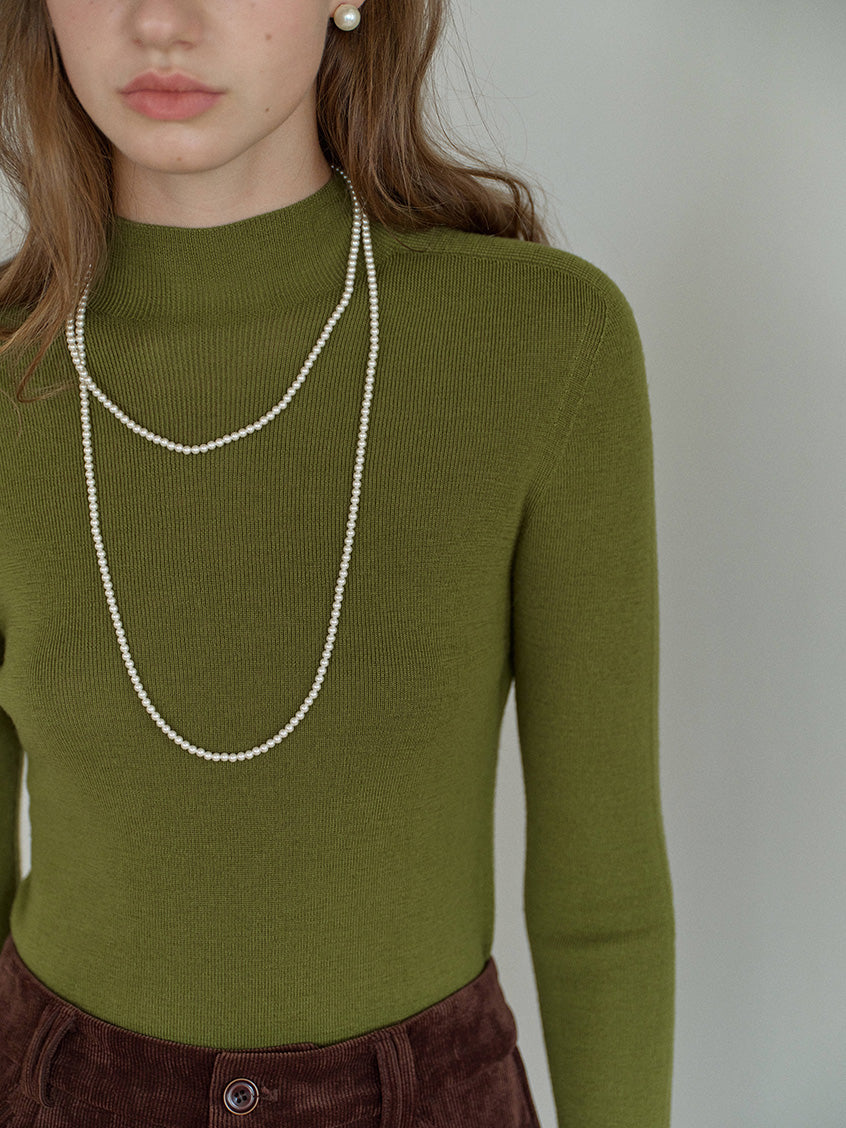 Allyson 100% Merino Mock Neck Knit Sweater