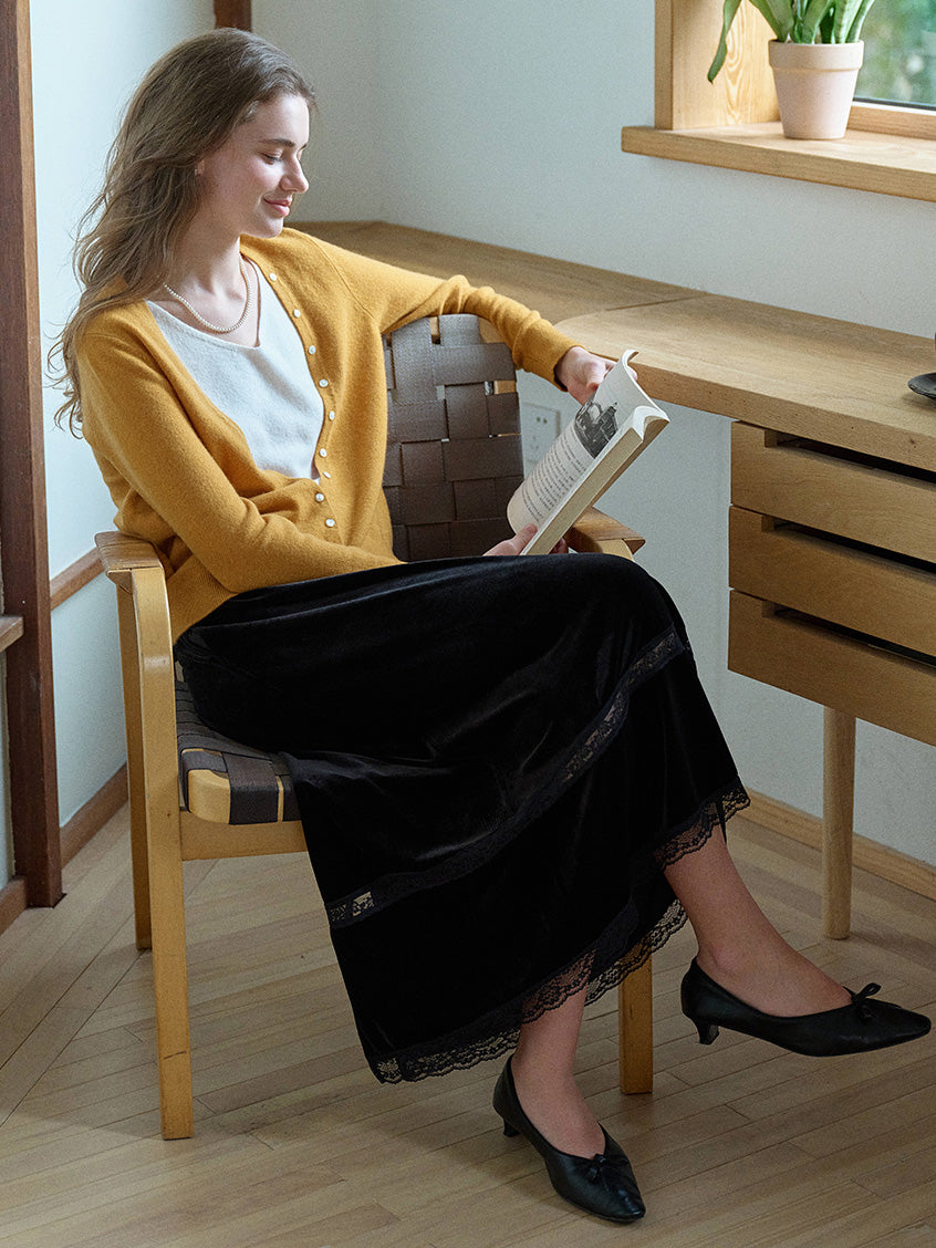 Violette All-Purpose Lace Bottom Midi Skirt