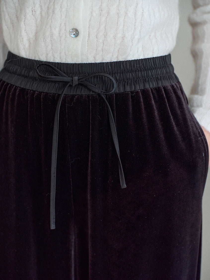 Leanna Loose Velvet Tapered All-Purpose Pants