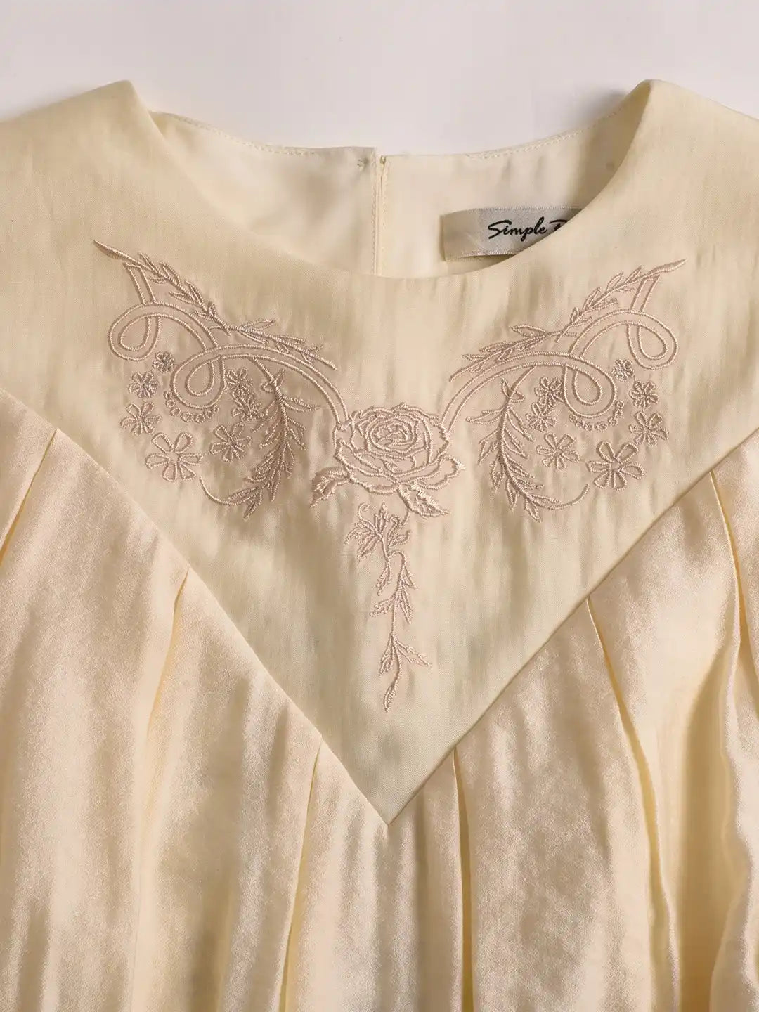 Rosie Round Neck Embroidery Dress