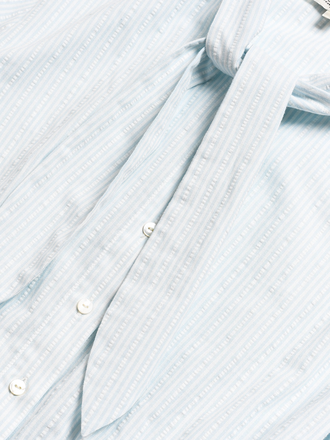 Alessia Round Neck Tie 100% Cotton Blouse