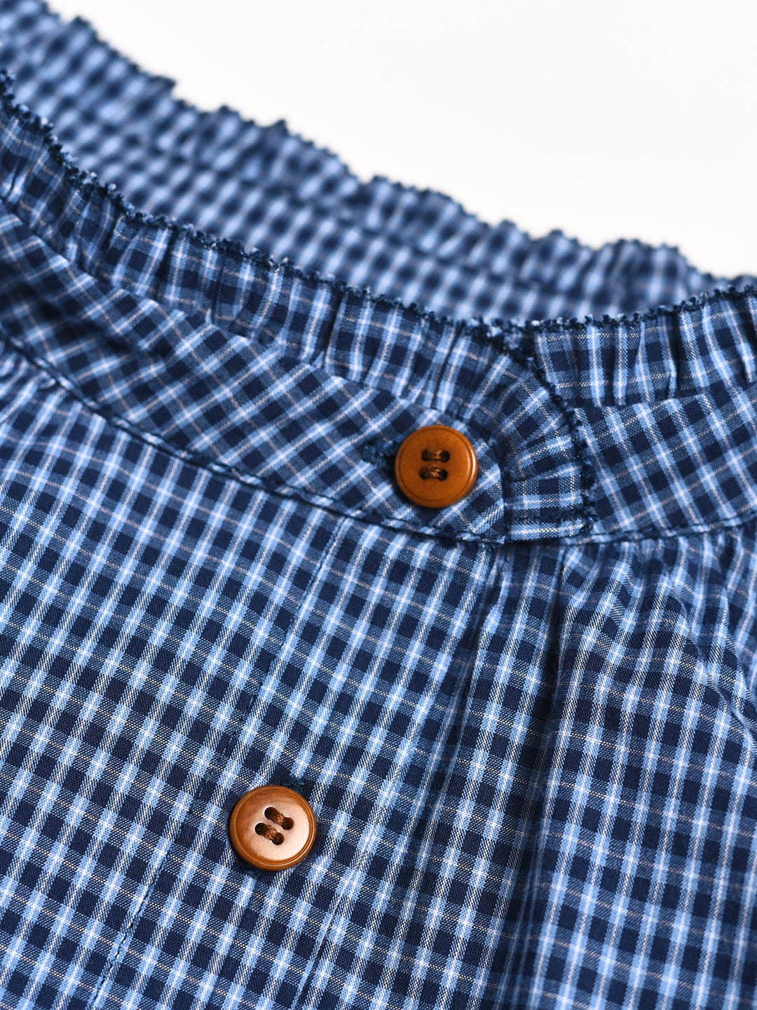 Wynter Ruffle Collar Plaid 100% Cotton Blouse
