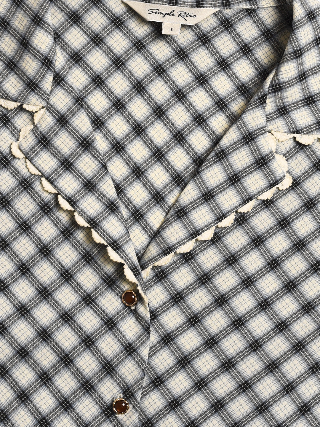 Kalani V-Neck Plaid Viscose Blouse