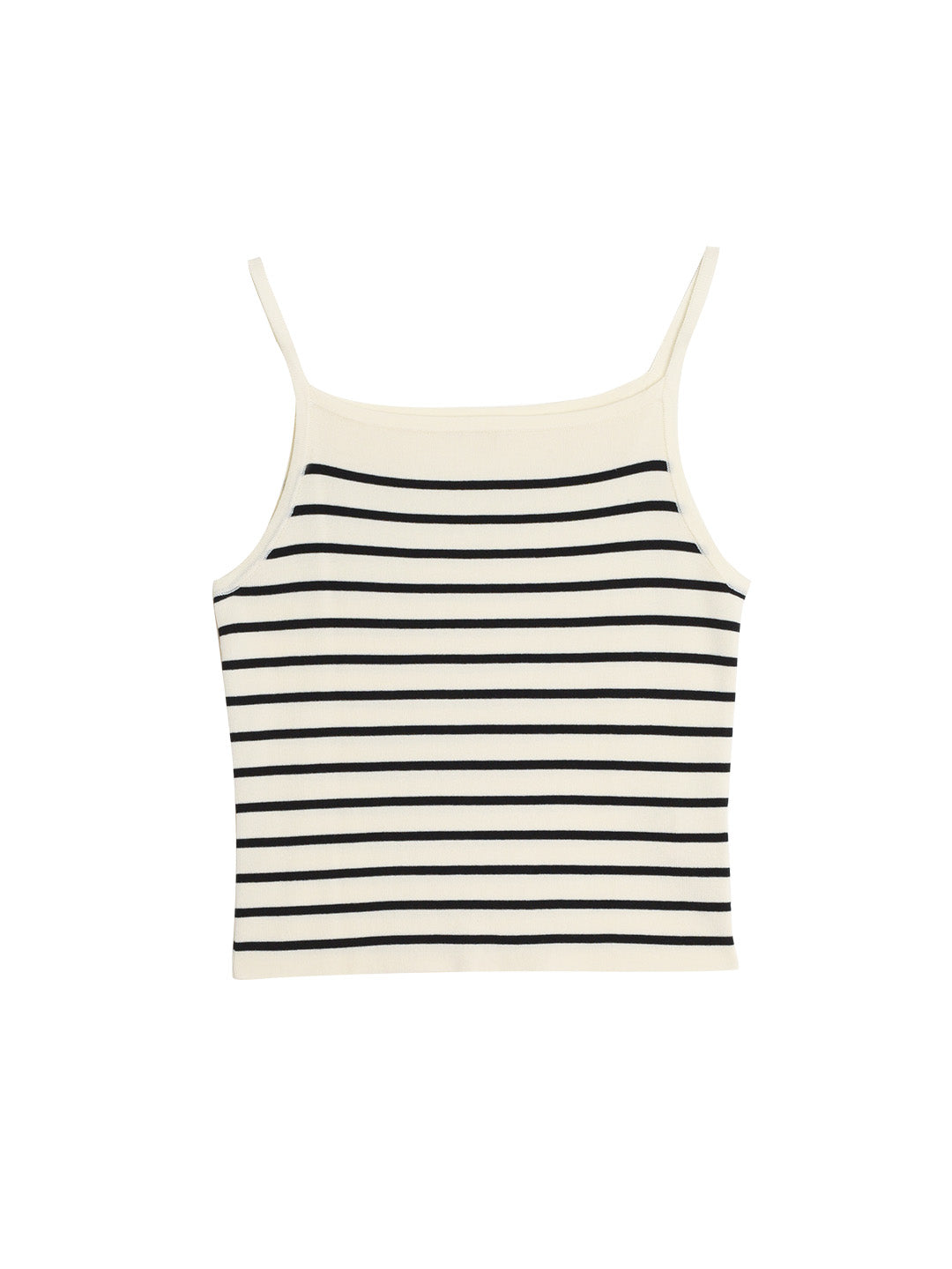 【Final Sale】Charlee Simple Square Neck Striped Sling Knitted Top
