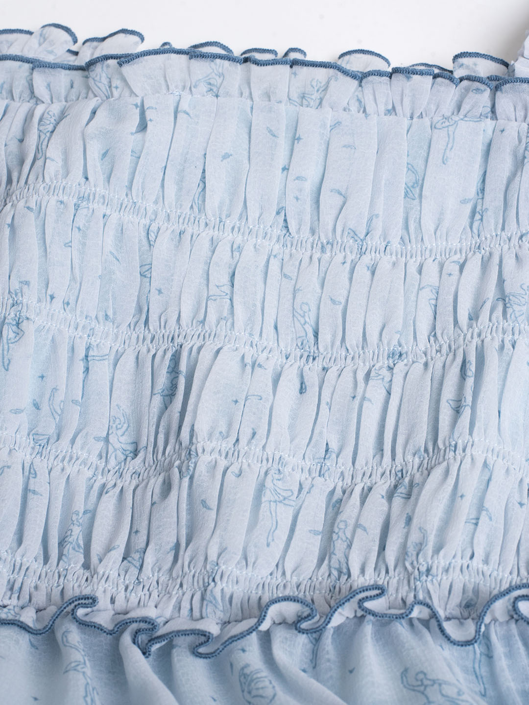 【Final Sale】Paulina Original Ballet Girl Print Square Neck Lace Sleeve Dress