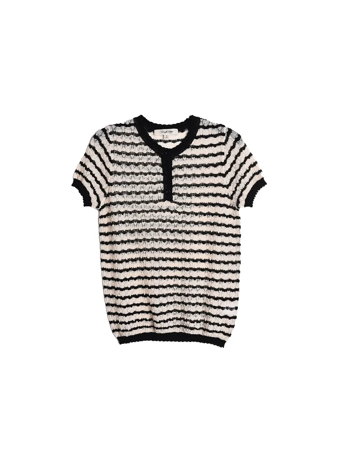 Mazie Round Neck Stripes Blouse