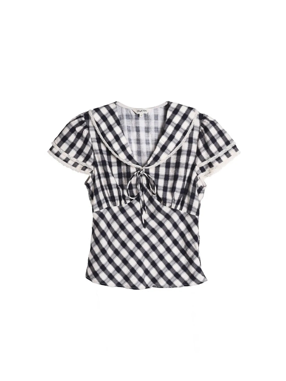 Luisa V-Neck Plaid Blouse