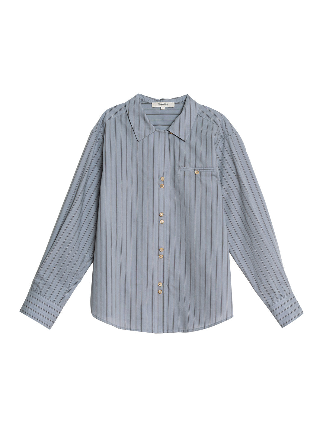 【Final Sale】Georgina Vintage Classic Suit Collar Striped Shirt