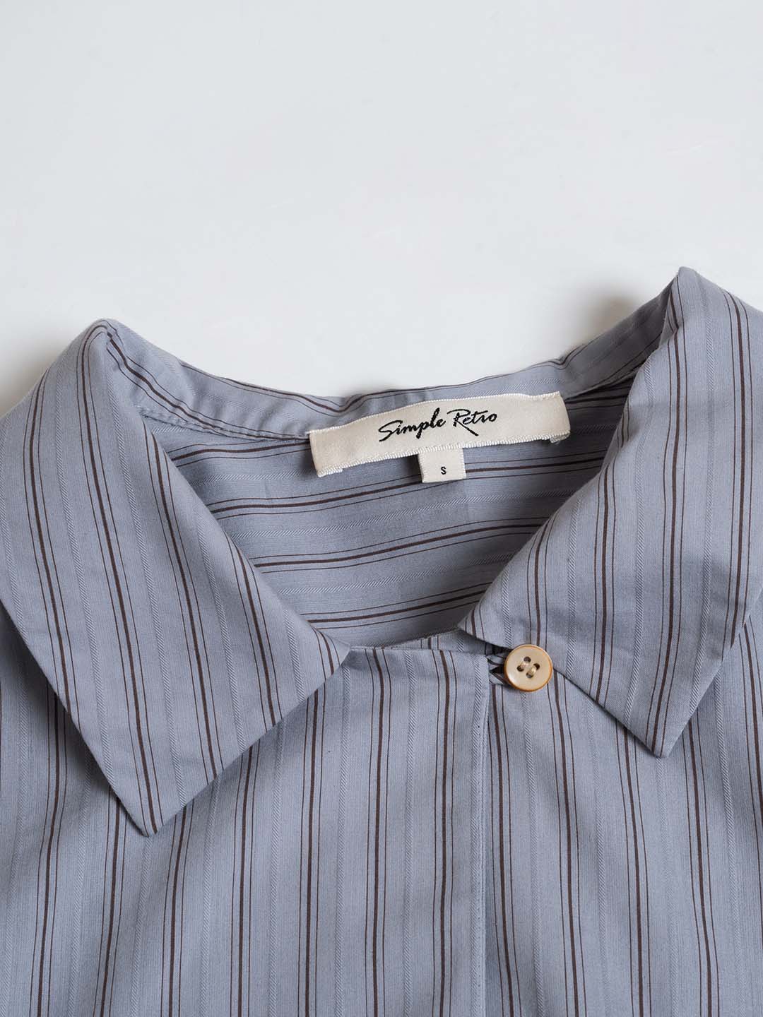 【Final Sale】Georgina Vintage Classic Suit Collar Striped Shirt
