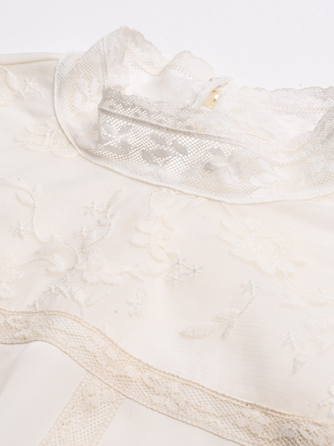 Raya Stand Collar Embroidery Blouse