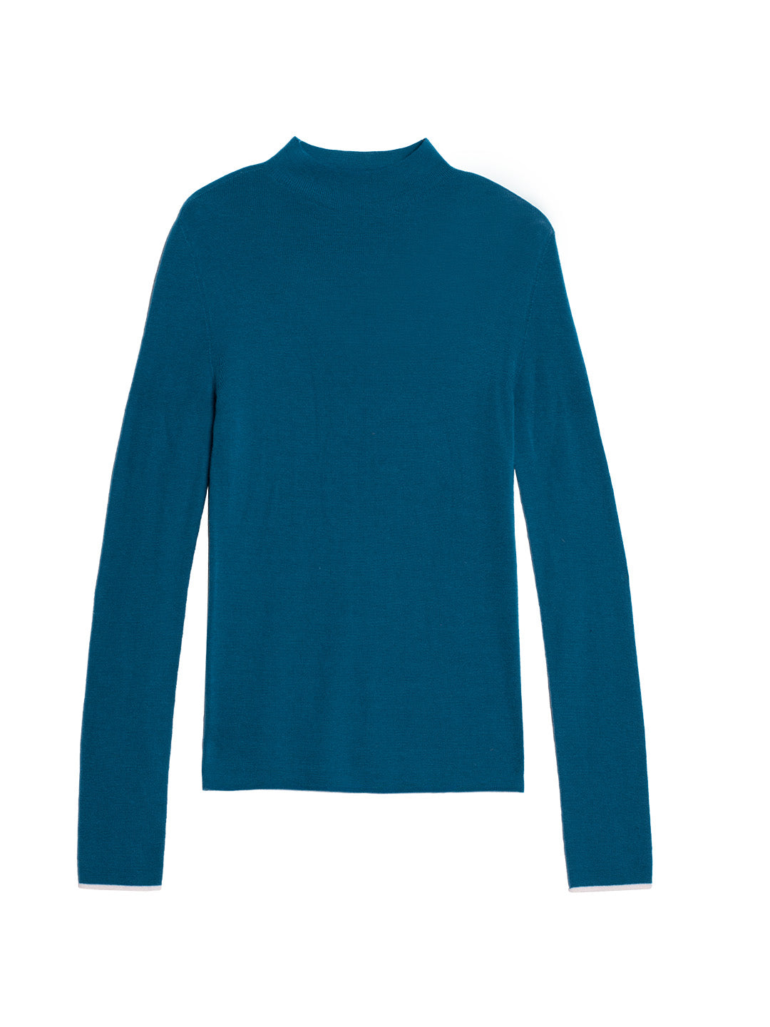 Lisa 100% Wool Half Turtleneck Slim Fit Solid Sweater-Indigo