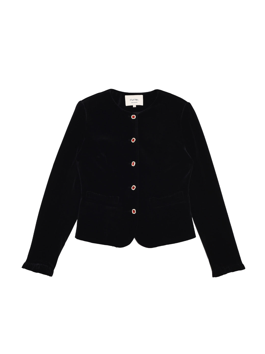 Adley Round Neck Velvet Jacket