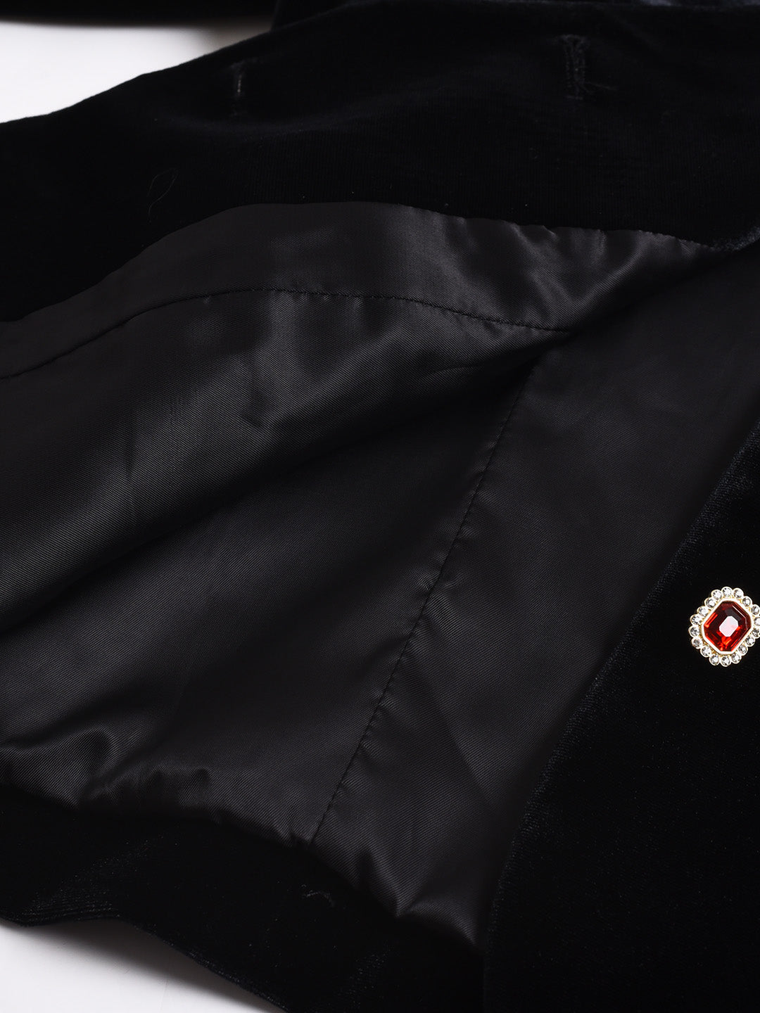 Adley Round Neck Velvet Jacket