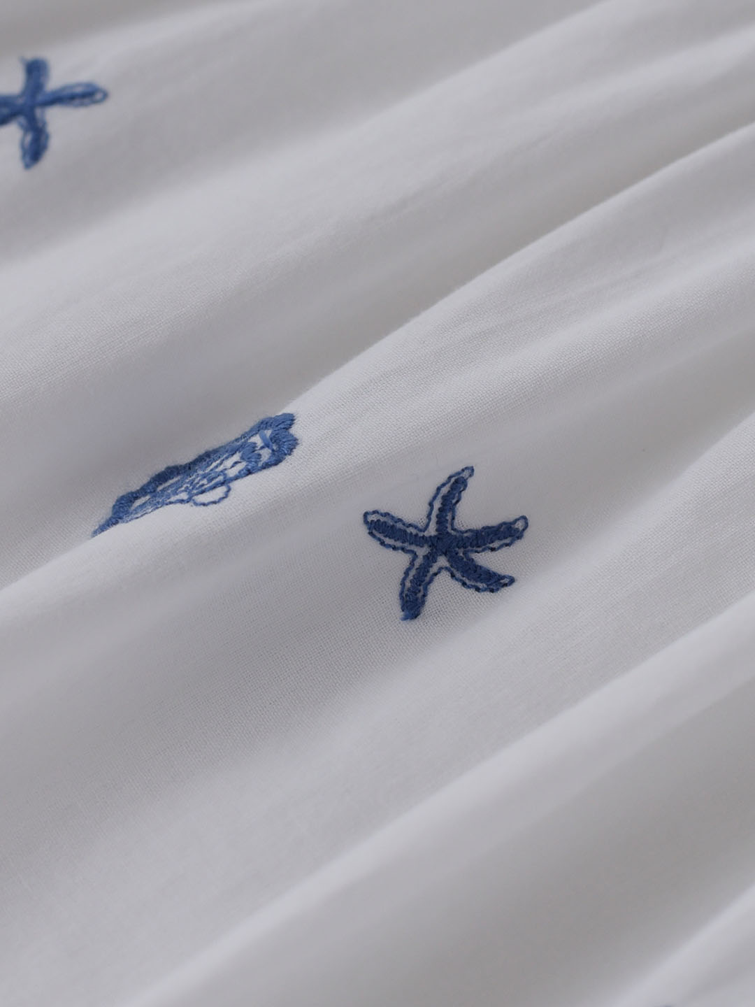 Marina Shell Embroidered Cotton Slip Dress