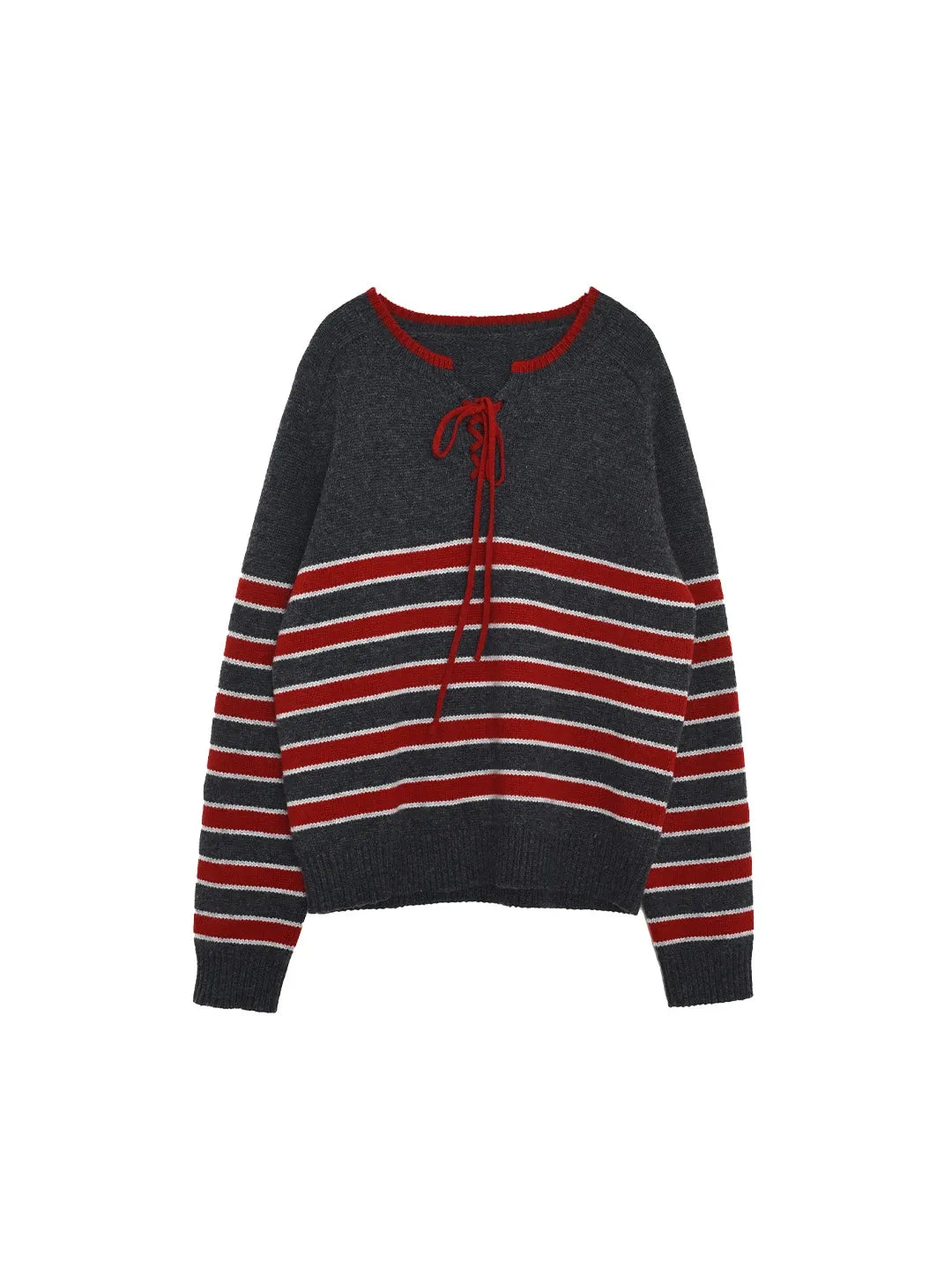 Emberlynn Round Neck Stripe Sweater