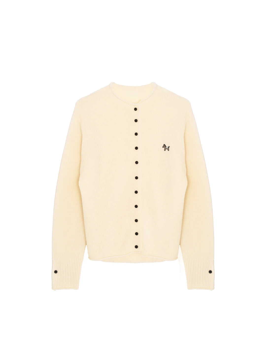 Araceli Round Neck 100% Wool Cardigan