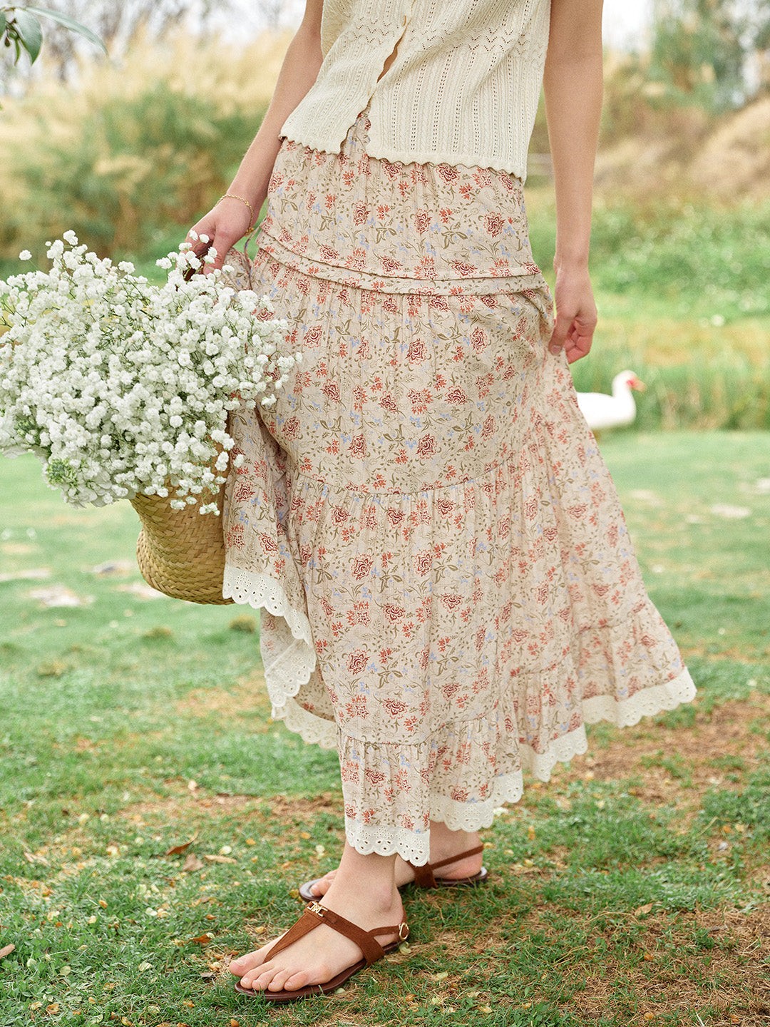 Deborah Patchwork Floral Skirt