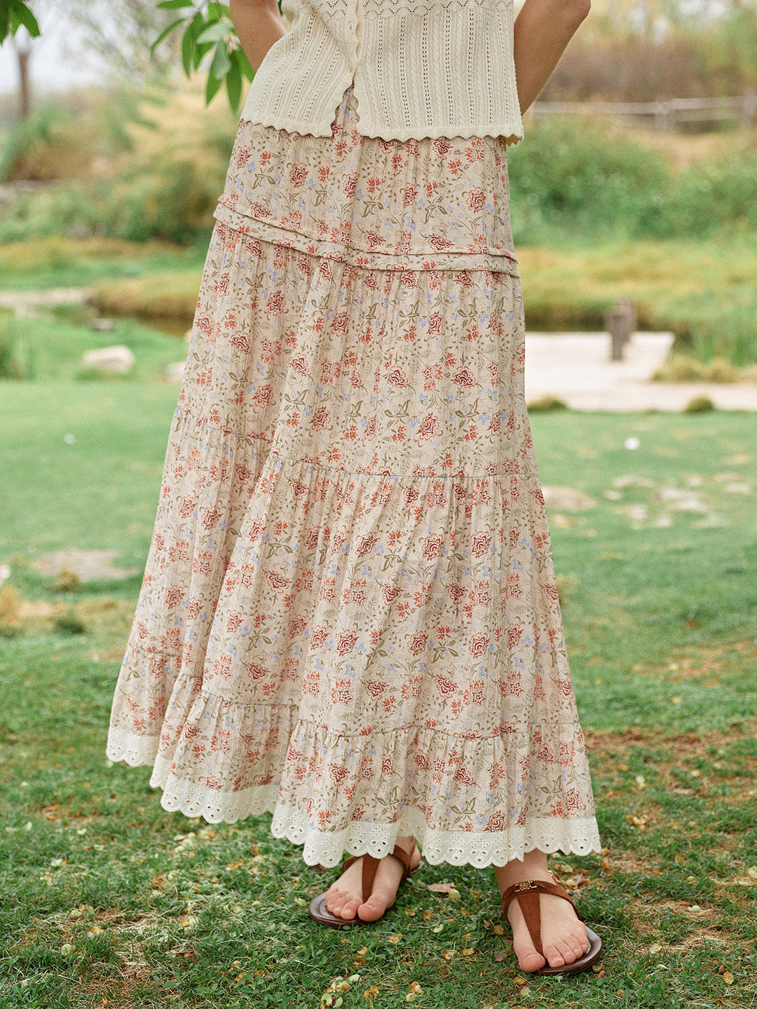 Deborah Patchwork Floral Skirt