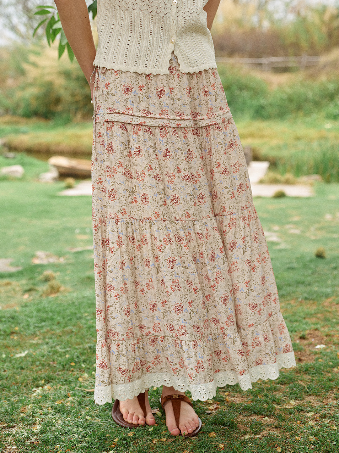 Deborah Patchwork Floral Skirt
