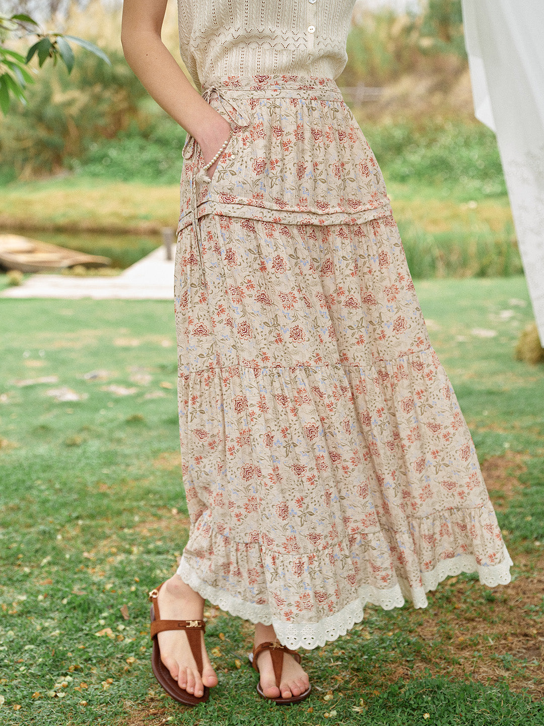 Deborah Patchwork Floral Skirt