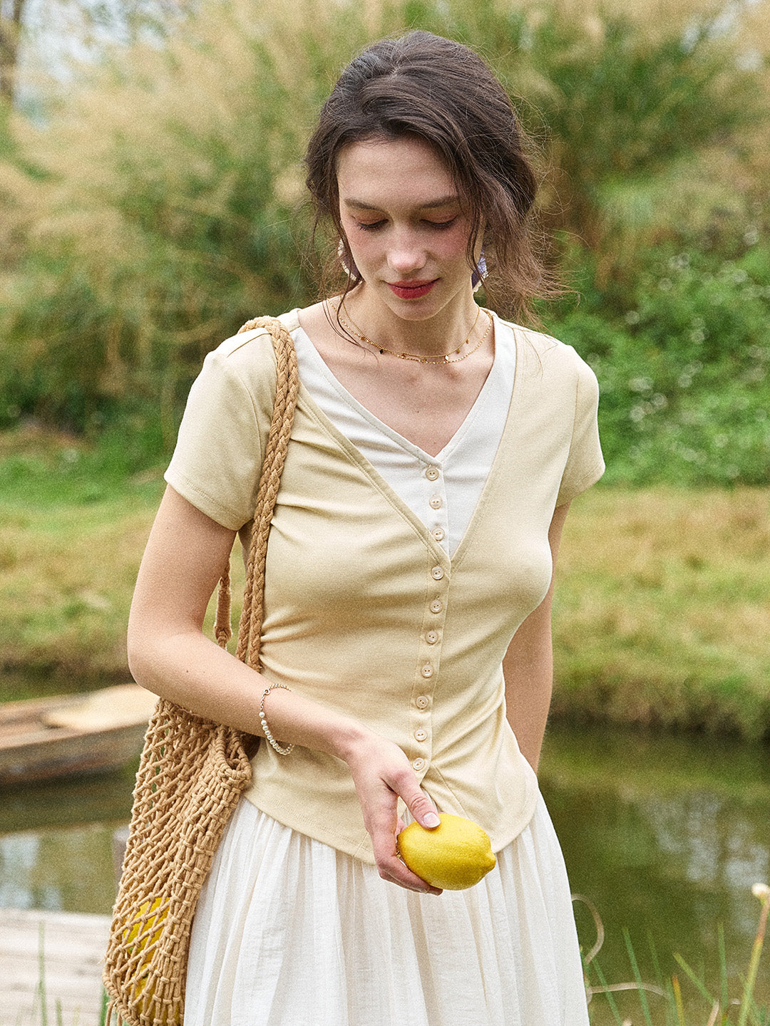 Shay Layered-Look V-Neck Top