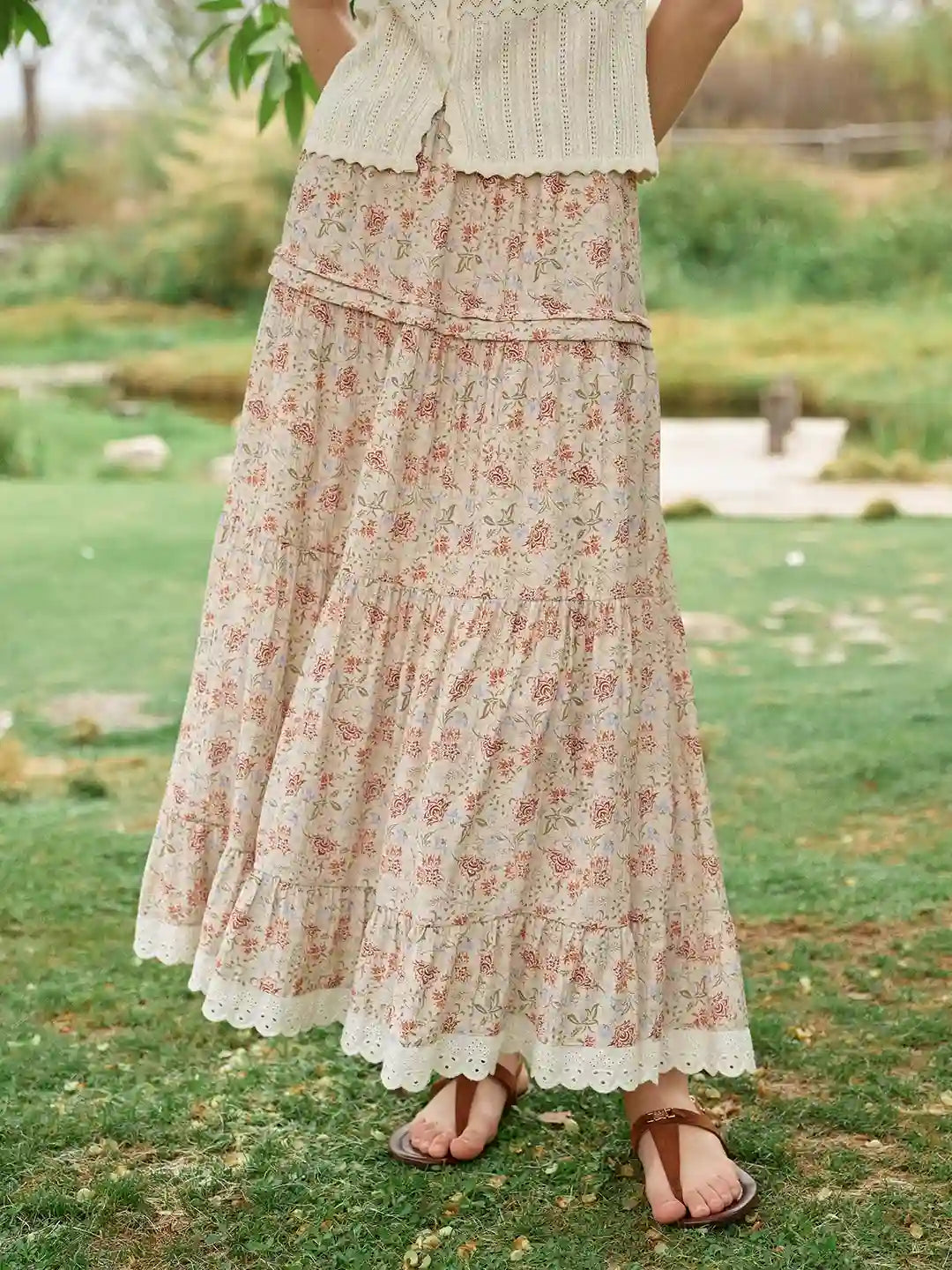 Deborah Patchwork Floral Skirt