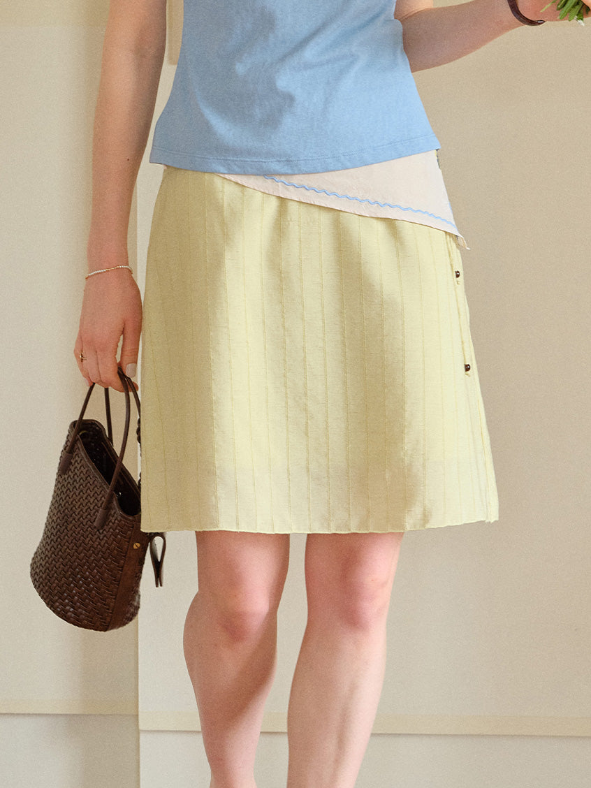 Navy Loose Simple Midi Skirt