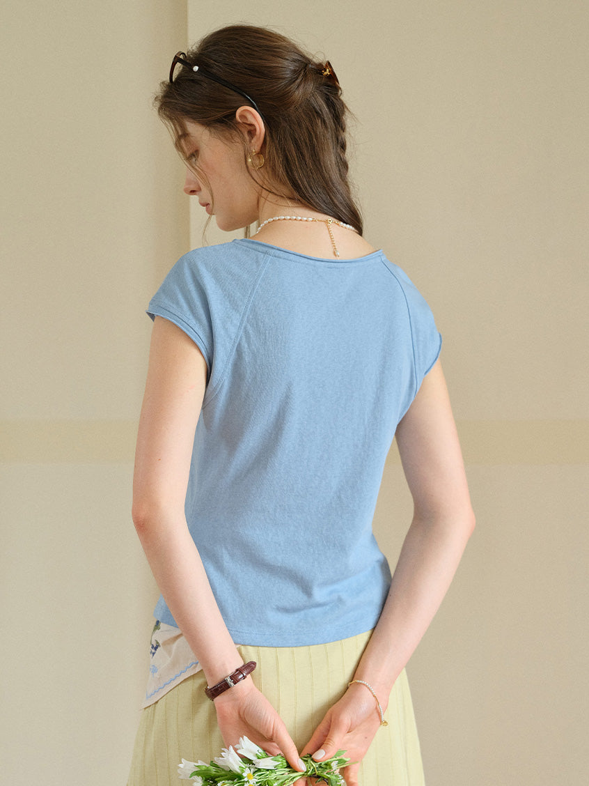 Dalia Round Neck Simple Top