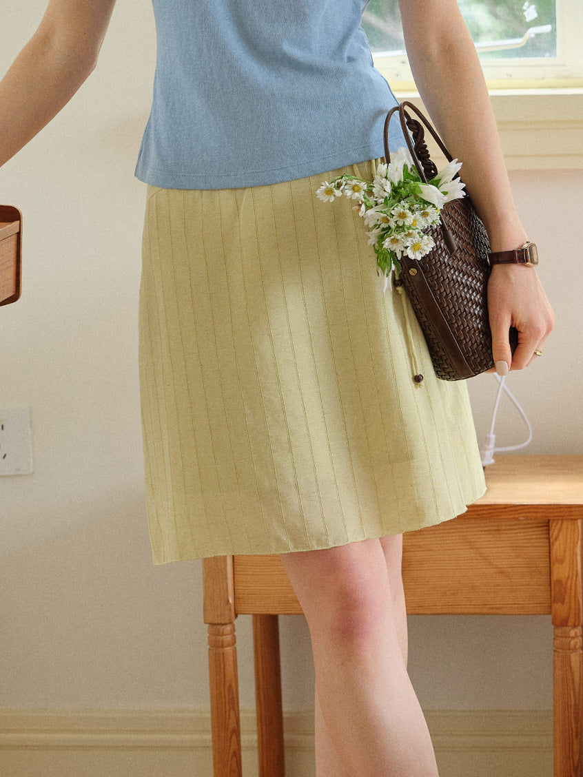 Navy Loose Simple Midi Skirt