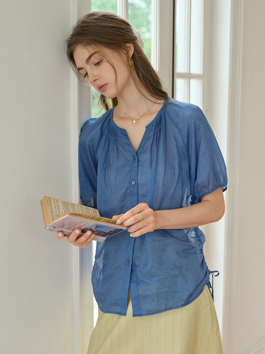 Serena Round Neck 100%Ramie Blouse