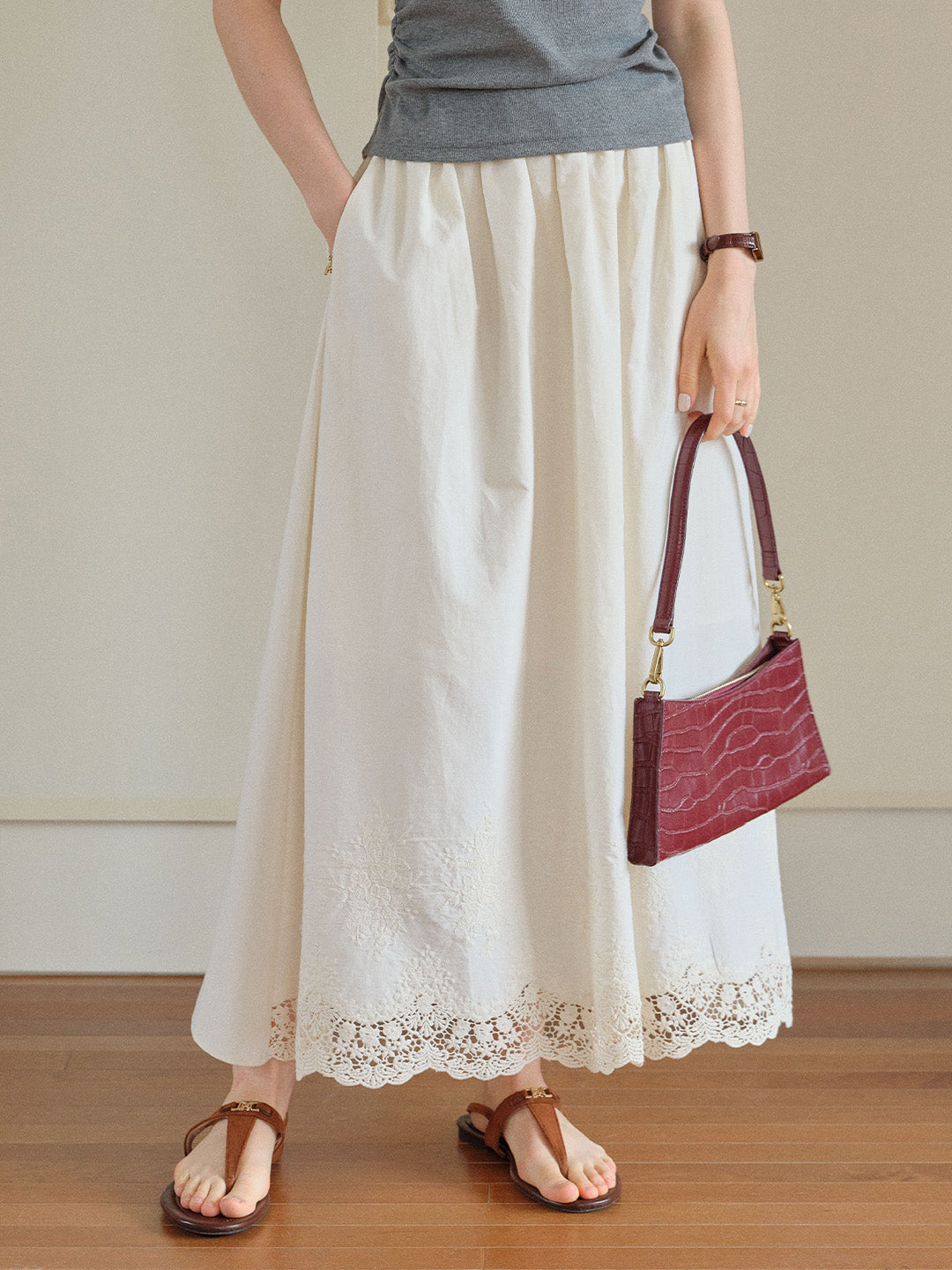 Delilah 100%Cotton Midi Skirt