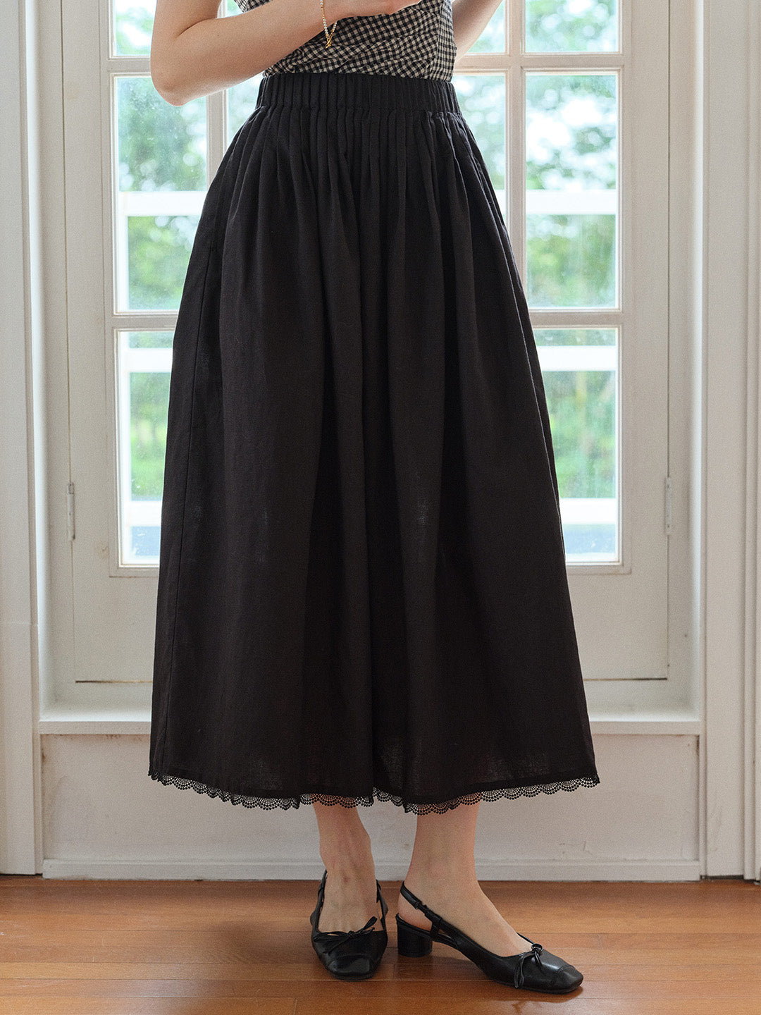 Gracelyn Lace Simple Midi Skirt