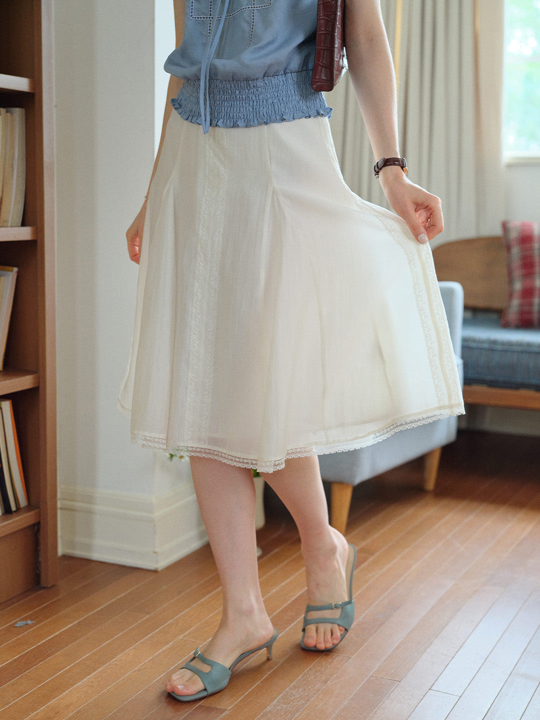 Vanessa French Loose Midi Skirt